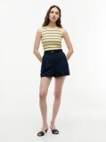 Multi Stripe Slim Crew Neck Tank Top  Women