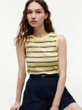 Multi Stripe Slim Crew Neck Tank Top  Women