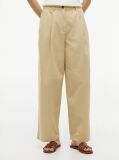 Beige Washed Barrel Leg Chinos  Women