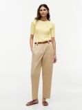 Yellow Cable Knit Boat Neck Short Sleeve Jumper  Women
