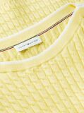 Yellow Cable Knit Boat Neck Short Sleeve Jumper  Women