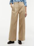 Beige Logo Embroidery Wide Leg Chinos  Women