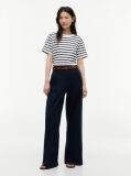 Blue Logo Embroidery Wide Leg Chinos  Women