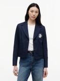 Blue Regular Fit Logo Appliqué Blazer  Women