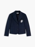 Blue Regular Fit Logo Appliqué Blazer  Women