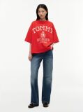Κόκκινο T-Shirt Oversized Σε Άνετη Γραμμή  Γυναίκες
