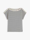 Multi T-Shirt Με Χρυσά Κουμπιά Και Ανοιχτή Λαιμόκοψη  Γυναίκες