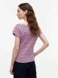 Multi T-Shirt Με Χρυσά Κουμπιά Και Ανοιχτή Λαιμόκοψη  Γυναίκες
