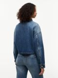 Μπλε Τζάκετ Denim Σε Άνετη Γραμμή Με Σημαία  Γυναίκες