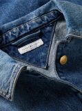 Μπλε Τζάκετ Denim Σε Άνετη Γραμμή Με Σημαία  Γυναίκες