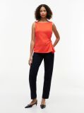 Red Twist Boat Neck Sleeveless Top  Women