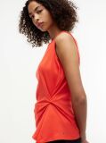 Red Twist Boat Neck Sleeveless Top  Women