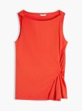 Red Twist Boat Neck Sleeveless Top  Women