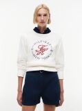Beige Logo Embroidery Relaxed Crew Neck Jumper  Women