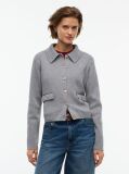Grey Gold-Tone Button Jacket With Wool  Women