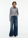 Grey Gold-Tone Button Jacket With Wool  Women