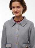 Grey Gold-Tone Button Jacket With Wool  Women