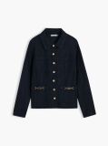 Μπλε Denim Τζάκετ Με Χρυσά Κουμπιά Σε Slim Γραμμή  Γυναίκες