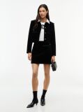 Black Festive Velvet Boxy Short Jacket  Women
