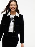 Black Festive Velvet Boxy Short Jacket  Women