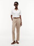 Beige Washed Slim Straight Chinos  Women