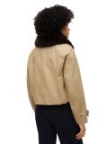 Καφέ Oversized Bomber Τζάκετ Με Συνθετική Γούνα Στο Γιακά  Γυναίκες