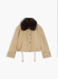 Καφέ Oversized Bomber Τζάκετ Με Συνθετική Γούνα Στο Γιακά  Γυναίκες