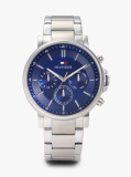 Blue Blue Dial Chronograph Chain-Link Watch  Men