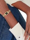 Black Ionic Gold-Plated Rectangular Dial Chain Link Watch  Women