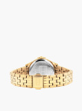 Gold Green Bezel Gold-Plated Chain-Link Watch  Women