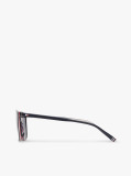 Blue Signature Tip Square Sunglasses  Men