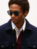 Blue Signature Tip Square Sunglasses  Men