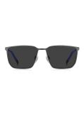 Black Modern Preppy Square Sunglasses  Men