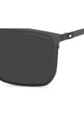Black Modern Preppy Square Sunglasses  Men