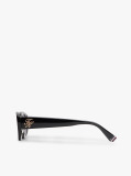 Black Logo Plaque Oval Sunglasses  Women