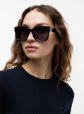 Black TH Monogram Polarised Square Sunglasses  Women