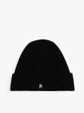 Black Pure Cashmere Rib-Knit Beanie  Women