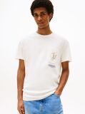 Άσπρο T-Shirt Με Λογότυπο Στην Πλάτη Και Την Τσέπη  Άνδρες