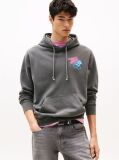 Μαύρο Hoody Σε Κανονική Γραμμή Με Κουκούλα Και Σχέδιο Πίσω  Άνδρες
