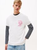 Άσπρο T-Shirt Με Σχέδιο Και Στρογγυλή Λαιμόκοψη  Άνδρες