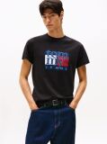 Μαύρο T-Shirt Σε Slim Γραμμή Με Σημαία  Άνδρες