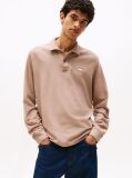 Beige Regular Fit Long Sleeve Polo Shirt  Men