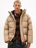 Beige Hooded Down Puffer Jacket  Men
