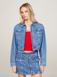 Denim Claire Zip-Thru Cropped Trucker Jacket  Women