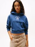 Purple Crest Logo Boxy Cropped Hoody  Women