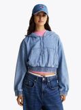 Denim Denim Hoody Με Cropped Μήκος  Γυναίκες