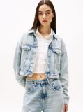 Denim Oversized Cropped Denim Trucker Jacket  Women