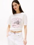 Beige Tropical Graphic Relaxed Fit T-Shirt  Women