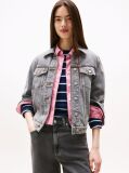 Denim Colour-Blocked Back Logo Denim Trucker Jacket  Women