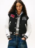 Μαύρο Varsity Τζάκετ Με Appliqué Λογότυπο  Γυναίκες